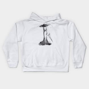 Lady with Umbrella Kids Hoodie